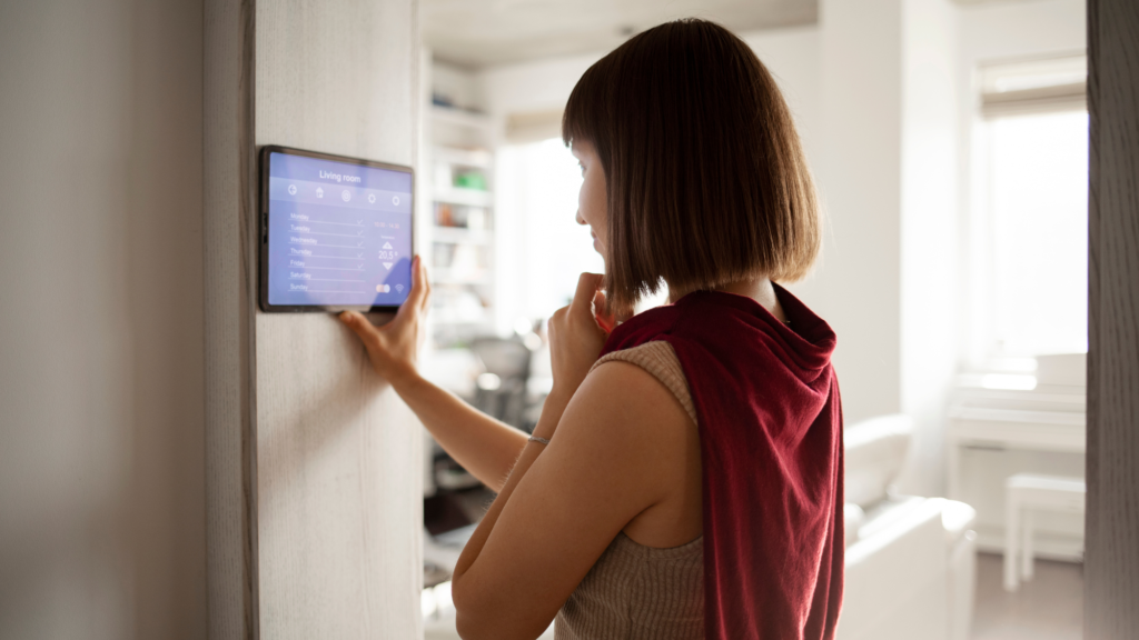 A beautiful woman figuring her home's best intruder alarm maintenance